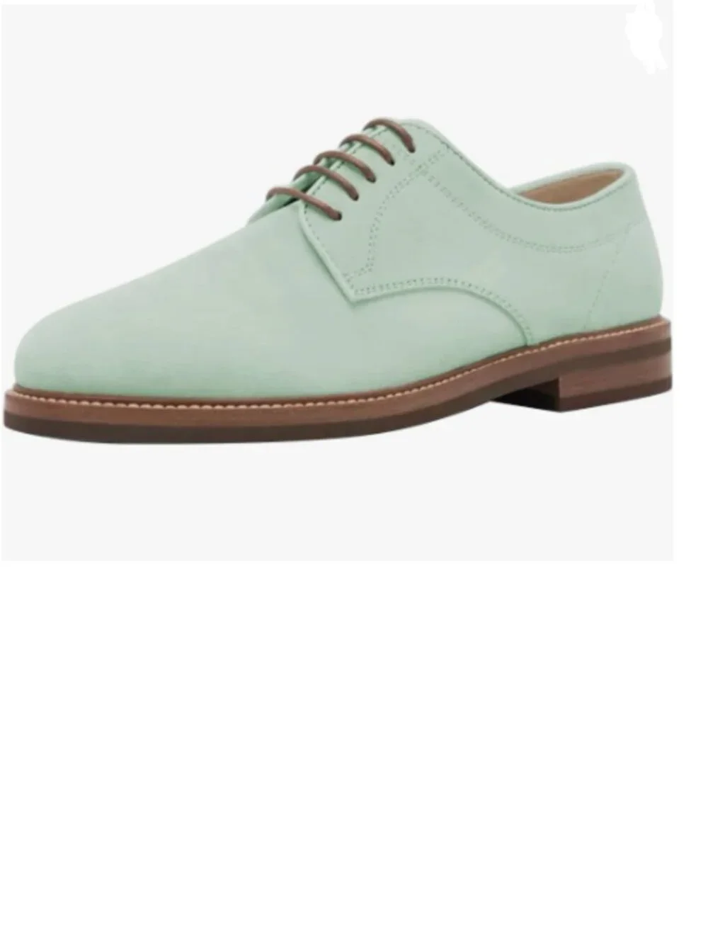 FSJ Green Men's Oxford Round Toe Lace-up Low Stacked Heel Wingtip Dress Shoes